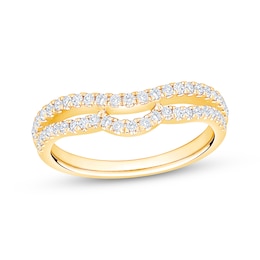 Now + Forever Diamond Two-Row Contour Anniversary Ring 3/8 ct tw 10K Yellow Gold