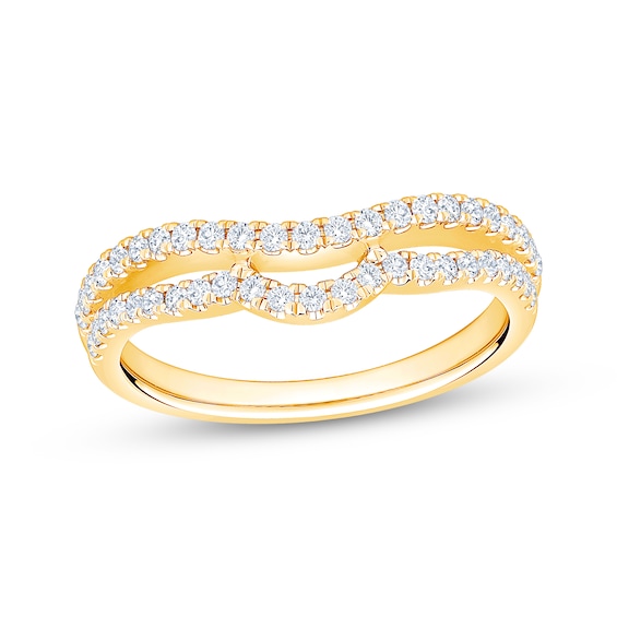 Now + Forever Diamond Two-Row Contour Anniversary Ring 3/8 ct tw 10K Yellow Gold