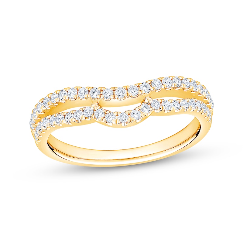 Main Image 1 of Now + Forever Diamond Two-Row Contour Anniversary Ring 3/8 ct tw 10K Yellow Gold