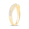 Thumbnail Image 2 of Now + Forever Diamond Two-Row Contour Anniversary Ring 3/8 ct tw 10K Yellow Gold