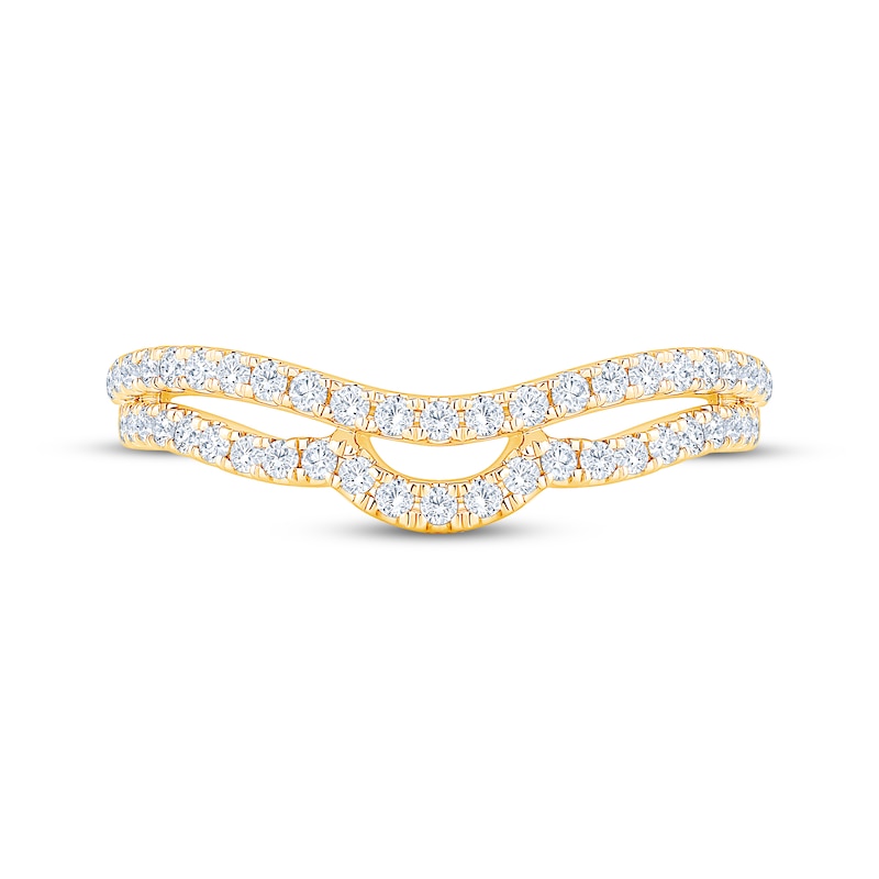 Main Image 3 of Now + Forever Diamond Two-Row Contour Anniversary Ring 3/8 ct tw 10K Yellow Gold