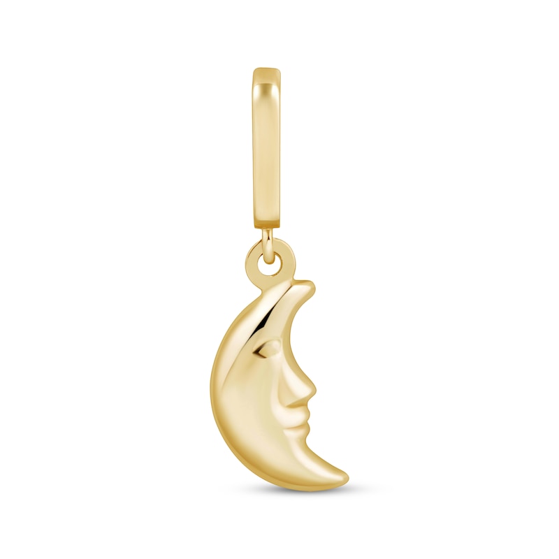 Main Image 1 of Charmed Memories Crescent Moon with Face Charm 10K Yellow Gold