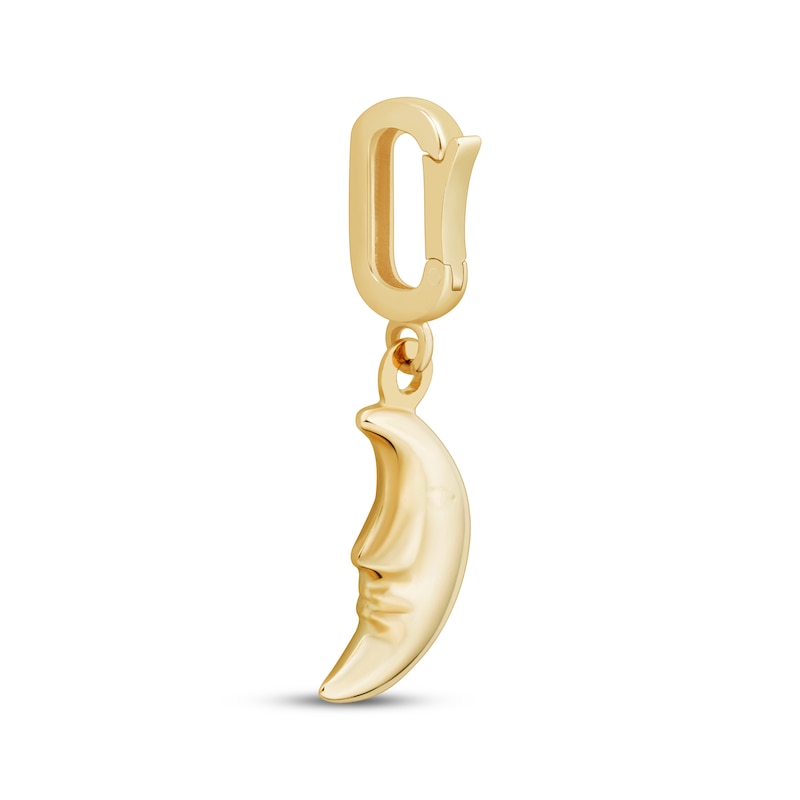 Main Image 3 of Charmed Memories Crescent Moon with Face Charm 10K Yellow Gold
