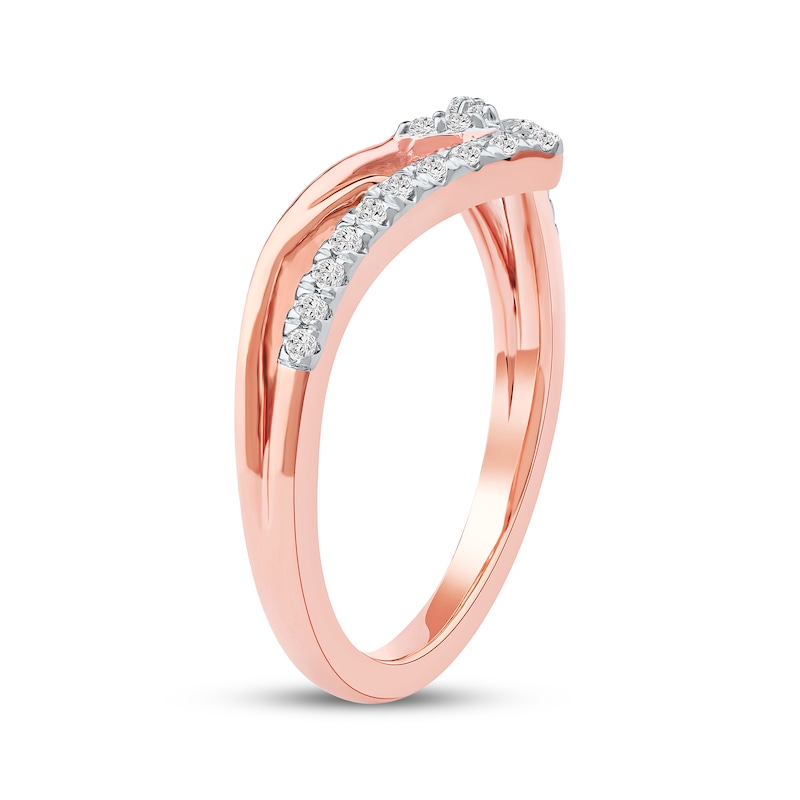 Main Image 2 of Now + Forever Diamond Contour Anniversary Ring 1/6 ct tw 10K Rose Gold