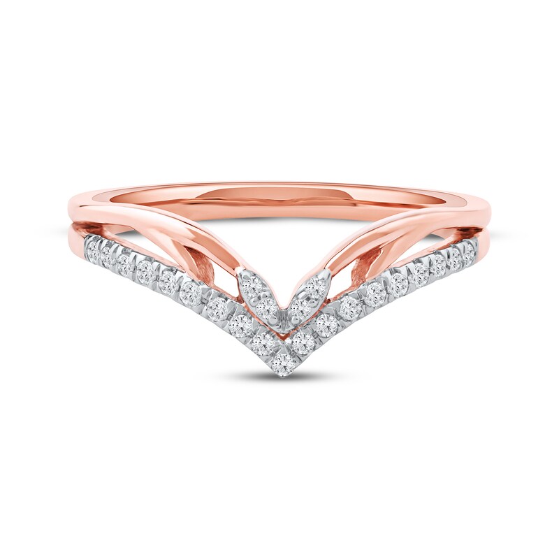 Main Image 3 of Now + Forever Diamond Contour Anniversary Ring 1/6 ct tw 10K Rose Gold