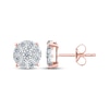 Thumbnail Image 1 of Multi-Diamond Circle Stud Earrings 1 ct tw 10K Rose Gold