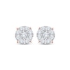 Thumbnail Image 2 of Multi-Diamond Circle Stud Earrings 1 ct tw 10K Rose Gold