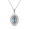 Thumbnail Image 3 of Swiss Blue Topaz & White Lab-Created Sapphire Necklace Sterling Silver 17&quot;