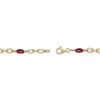 Thumbnail Image 3 of Oval-Cut Ruby & Diamond Link Bracelet 1/5 ct tw 10K Yellow Gold 7.25&quot;