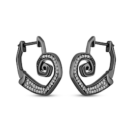 Disney Treasures The Nightmare Before Christmas Diamond Spiral Earrings 1/6 ct tw Black Rhodium-Plated Sterling Silver