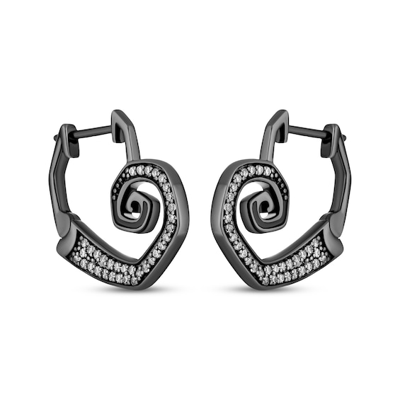 Disney Treasures The Nightmare Before Christmas Diamond Spiral Earrings 1/6 ct tw Black Rhodium-Plated Sterling Silver