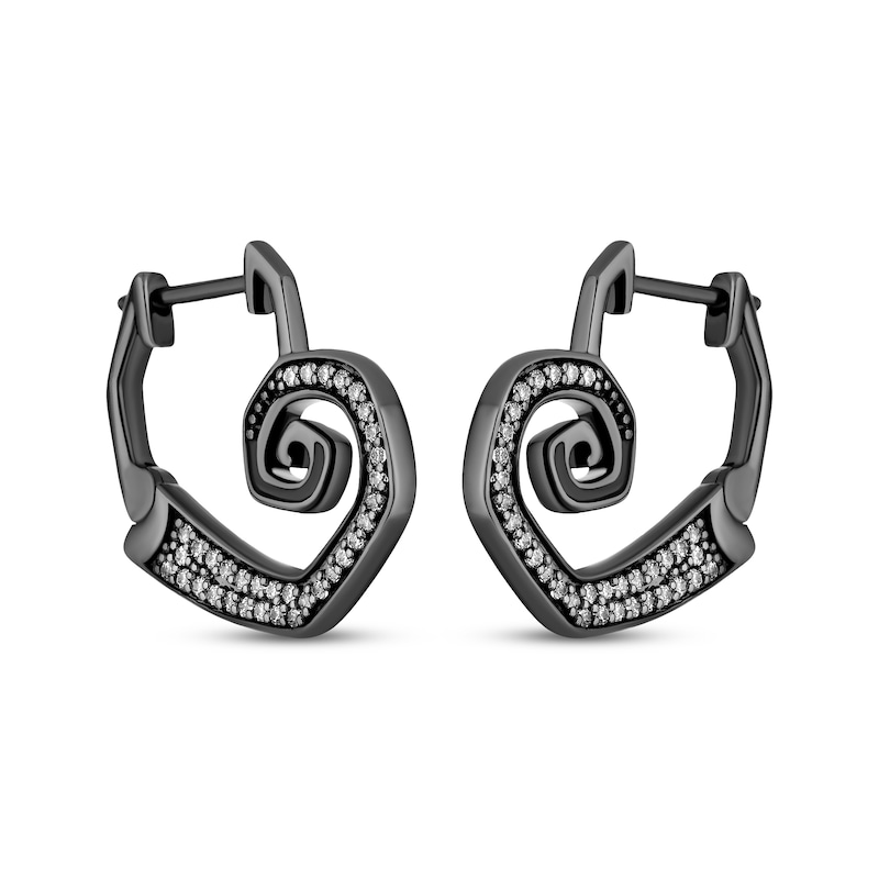 Main Image 1 of Disney Treasures The Nightmare Before Christmas Diamond Spiral Earrings 1/6 ct tw Black Rhodium-Plated Sterling Silver
