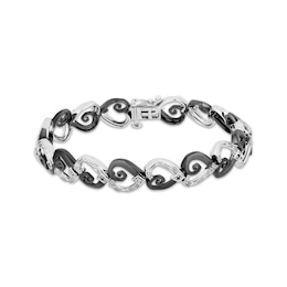 Disney Treasures The Nightmare Before Christmas Heart Diamond Bracelet 1/8 ct tw Sterling Silver 7.25"