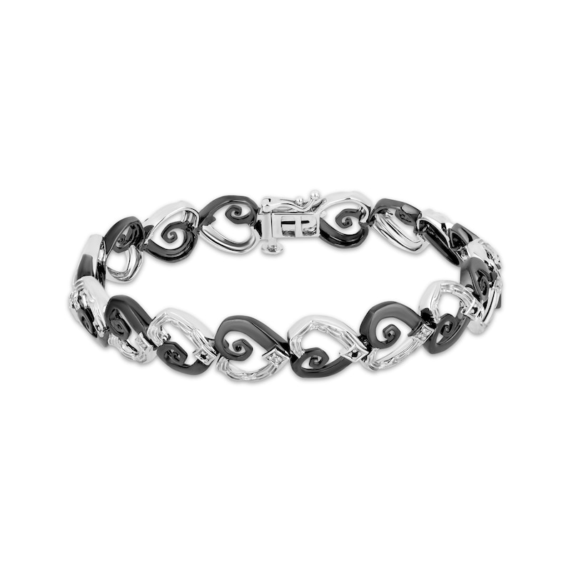 Main Image 1 of Disney Treasures The Nightmare Before Christmas Heart Diamond Bracelet 1/8 ct tw Sterling Silver 7.25&quot;