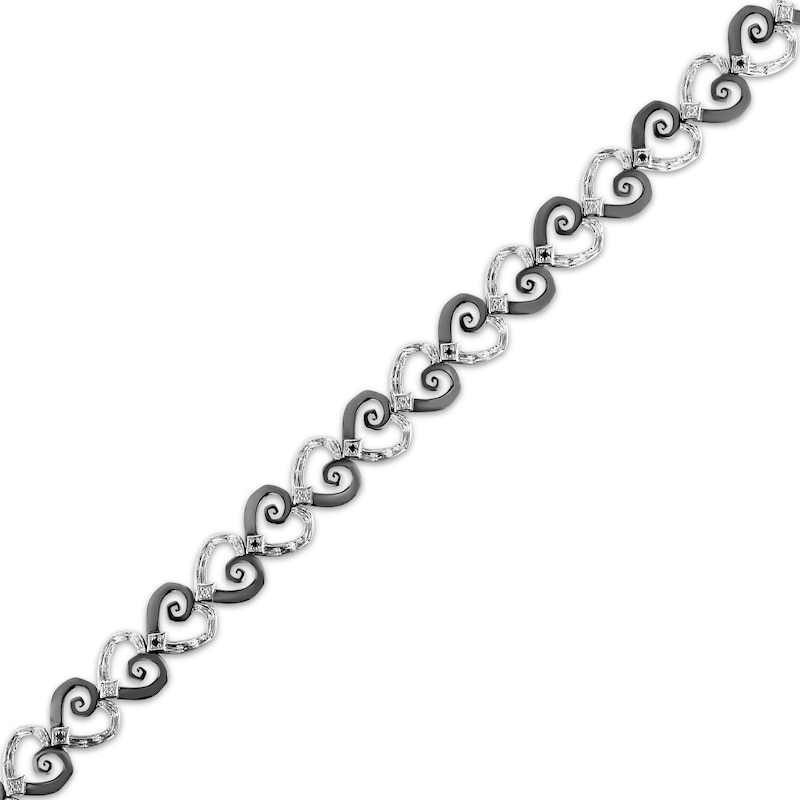 Main Image 2 of Disney Treasures The Nightmare Before Christmas Heart Diamond Bracelet 1/8 ct tw Sterling Silver 7.25&quot;