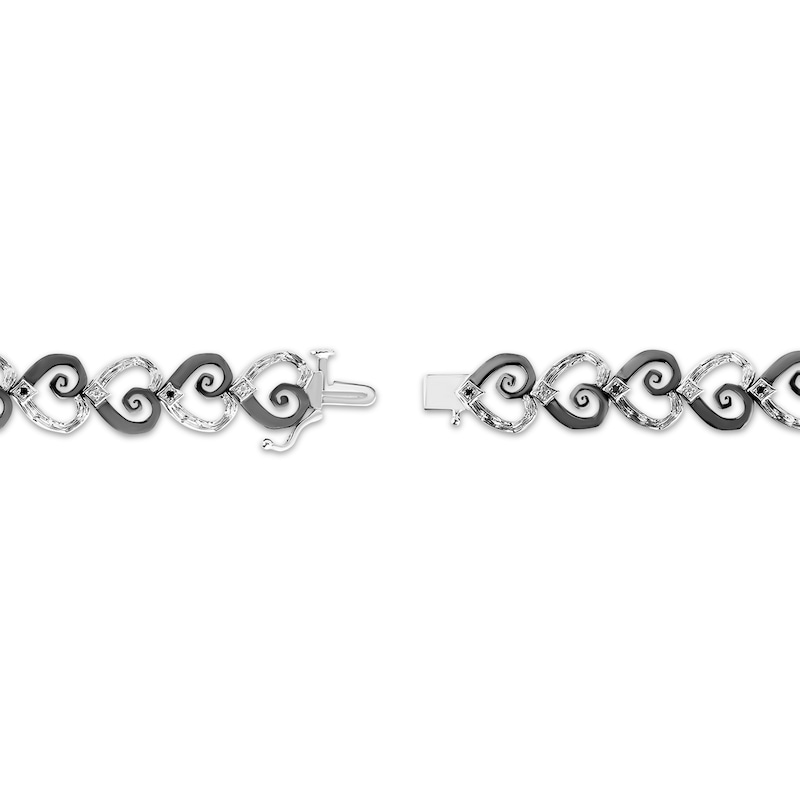 Main Image 3 of Disney Treasures The Nightmare Before Christmas Heart Diamond Bracelet 1/8 ct tw Sterling Silver 7.25&quot;