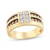 Thumbnail Image 1 of Men's Brown & White Diamond Ring 1 ct tw 10K Yellow Gold