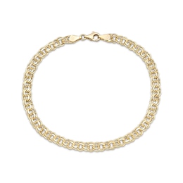 5.3mm Diamond-Cut Garibaldi Chain Bracelet Hollow 10K Yellow Gold 8.5"