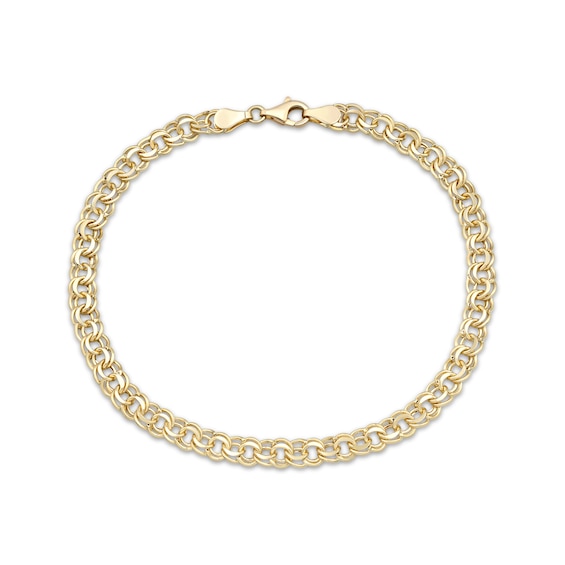 5.3mm Diamond-Cut Garibaldi Chain Bracelet Hollow 10K Yellow Gold 8.5"