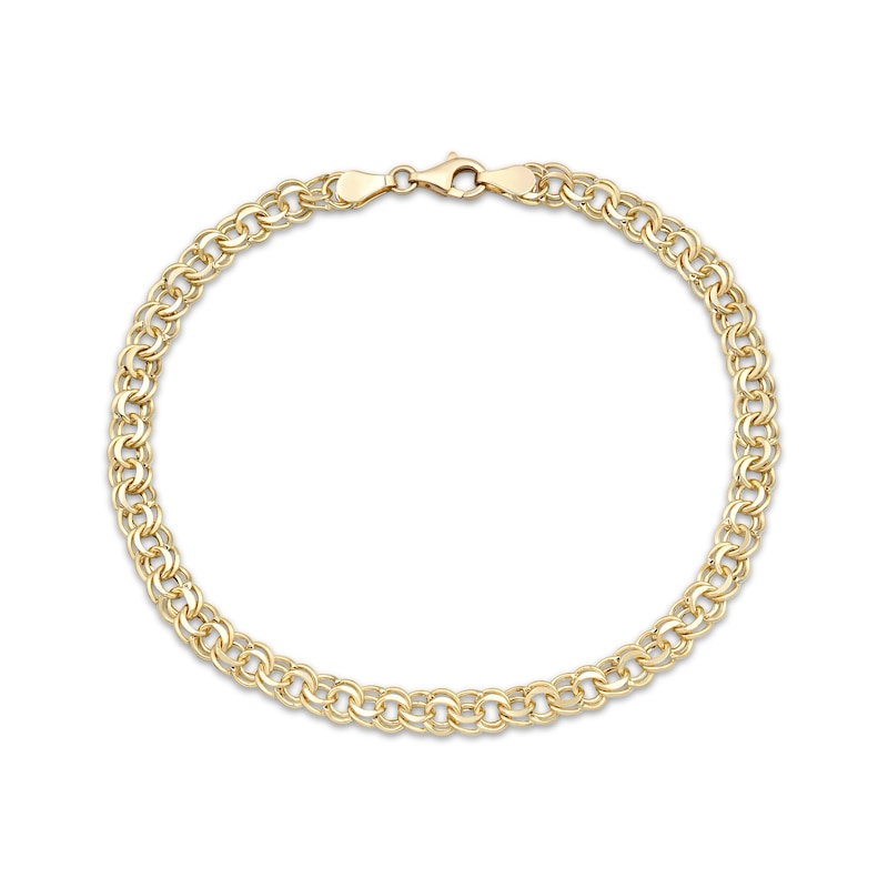 Main Image 1 of 5.3mm Diamond-Cut Garibaldi Chain Bracelet Hollow 10K Yellow Gold 8.5"