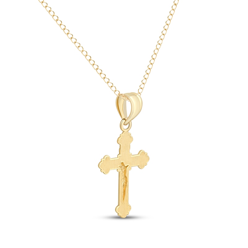 Main Image 3 of Children's Crucifix Necklace 14K Yellow Gold 13"