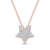 Thumbnail Image 1 of Diamond Pavé Star Necklace 1/10 ct tw 10K Rose Gold 18&quot;