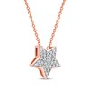 Thumbnail Image 2 of Diamond Pavé Star Necklace 1/10 ct tw 10K Rose Gold 18&quot;