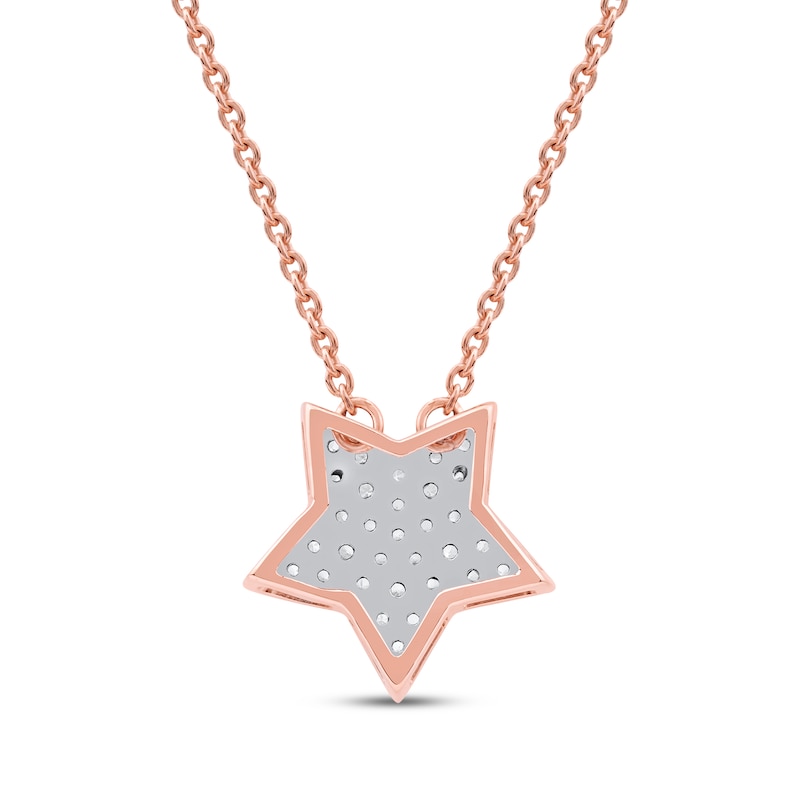 Main Image 3 of Diamond Pavé Star Necklace 1/10 ct tw 10K Rose Gold 18&quot;