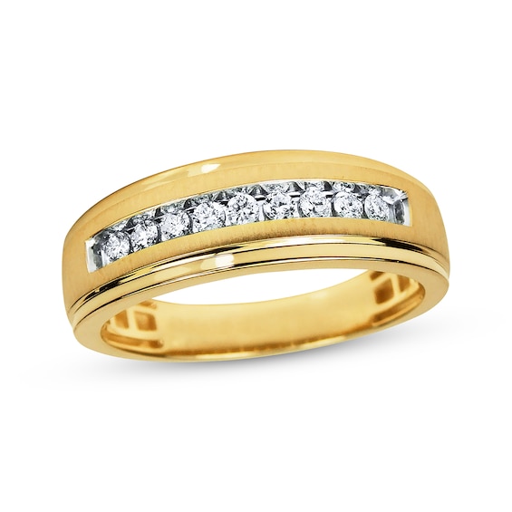 Adore Men's Diamond Wedding Band 1/4 ct tw 10K Yellow Gold