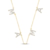 Thumbnail Image 1 of Diamond "Mama" Station Necklace 1/15 ct tw 24K Yellow Gold-Plated Sterling Silver 18"