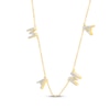 Thumbnail Image 2 of Diamond "Mama" Station Necklace 1/15 ct tw 24K Yellow Gold-Plated Sterling Silver 18"