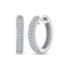 Thumbnail Image 1 of KAY Lab-Grown Diamonds Pavé Three-Row Hoop Earrings 1/2 ct tw 10K White Gold