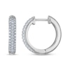 Thumbnail Image 3 of KAY Lab-Grown Diamonds Pavé Three-Row Hoop Earrings 1/2 ct tw 10K White Gold