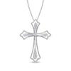 Thumbnail Image 1 of Diamond Accent Milgrain Cross Necklace Sterling Silver 18"