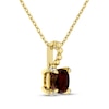 Thumbnail Image 2 of Cushion-Cut Garnet & Diamond Accent Necklace 10K Yellow Gold 18"