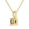 Thumbnail Image 3 of Cushion-Cut Garnet & Diamond Accent Necklace 10K Yellow Gold 18"
