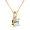 Thumbnail Image 2 of Cushion-Cut Aquamarine & Diamond Accent Necklace 10K Yellow Gold 18"