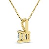 Thumbnail Image 3 of Cushion-Cut Aquamarine & Diamond Accent Necklace 10K Yellow Gold 18"