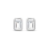 Thumbnail Image 2 of STUDIO BY KAY Emerald-Cut White Lab-Created Sapphire Bezel-Set Solitaire Stud Earrings Sterling Silver