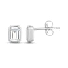 Thumbnail Image 3 of STUDIO BY KAY Emerald-Cut White Lab-Created Sapphire Bezel-Set Solitaire Stud Earrings Sterling Silver