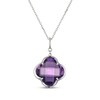Thumbnail Image 1 of Clover-Shaped Amethyst Necklace Sterling Silver 18"