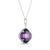 Thumbnail Image 2 of Clover-Shaped Amethyst Necklace Sterling Silver 18"
