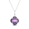 Thumbnail Image 3 of Clover-Shaped Amethyst Necklace Sterling Silver 18"