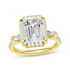 Thumbnail Image 1 of Now + Forever Lab-Grown Diamonds Emerald-Cut Hidden Halo Engagement Ring 3-3/4 ct tw 14K Yellow Gold