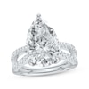 Thumbnail Image 1 of Now + Forever Lab-Grown Diamonds Pear-Shaped Split Shank Engagement Ring 5-1/2 ct tw 14K White Gold