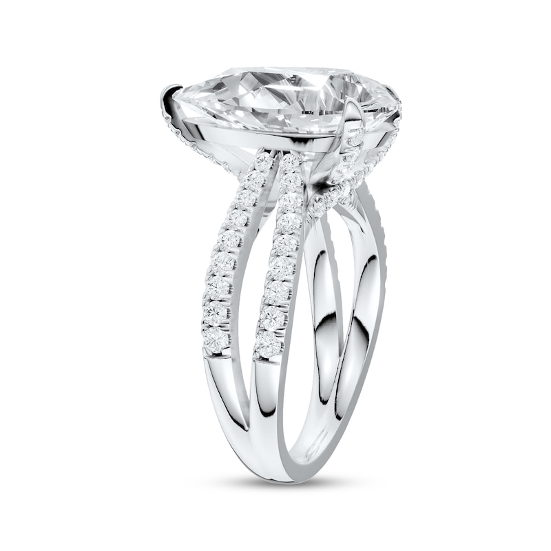 Main Image 2 of Now + Forever Lab-Grown Diamonds Pear-Shaped Split Shank Engagement Ring 5-1/2 ct tw 14K White Gold