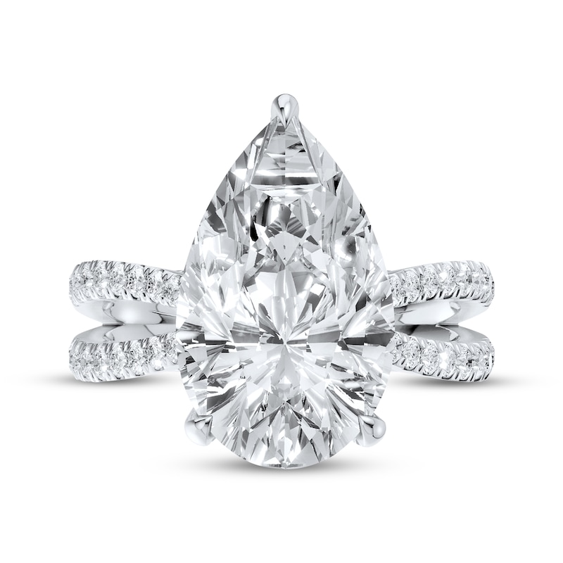 Main Image 4 of Now + Forever Lab-Grown Diamonds Pear-Shaped Split Shank Engagement Ring 5-1/2 ct tw 14K White Gold