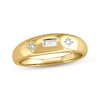 Thumbnail Image 1 of STUDIO BY KAY Baguette & Round-Cut Diamond Dome Ring 1/15 ct tw 24K Yellow Gold Vermeil Sterling Silver