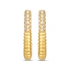 Thumbnail Image 2 of Le Vian Diamond Ribbed Hoop Earrings 1/6 ct tw 14K Honey Gold