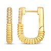 Thumbnail Image 3 of Le Vian Diamond Ribbed Hoop Earrings 1/6 ct tw 14K Honey Gold